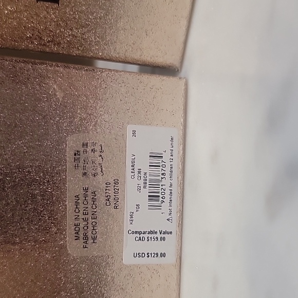 Kate Spade Ribbon Studs Earrings and Pendant Necklace Boxed Set in Clear/ Silver - Picture 3 of 3